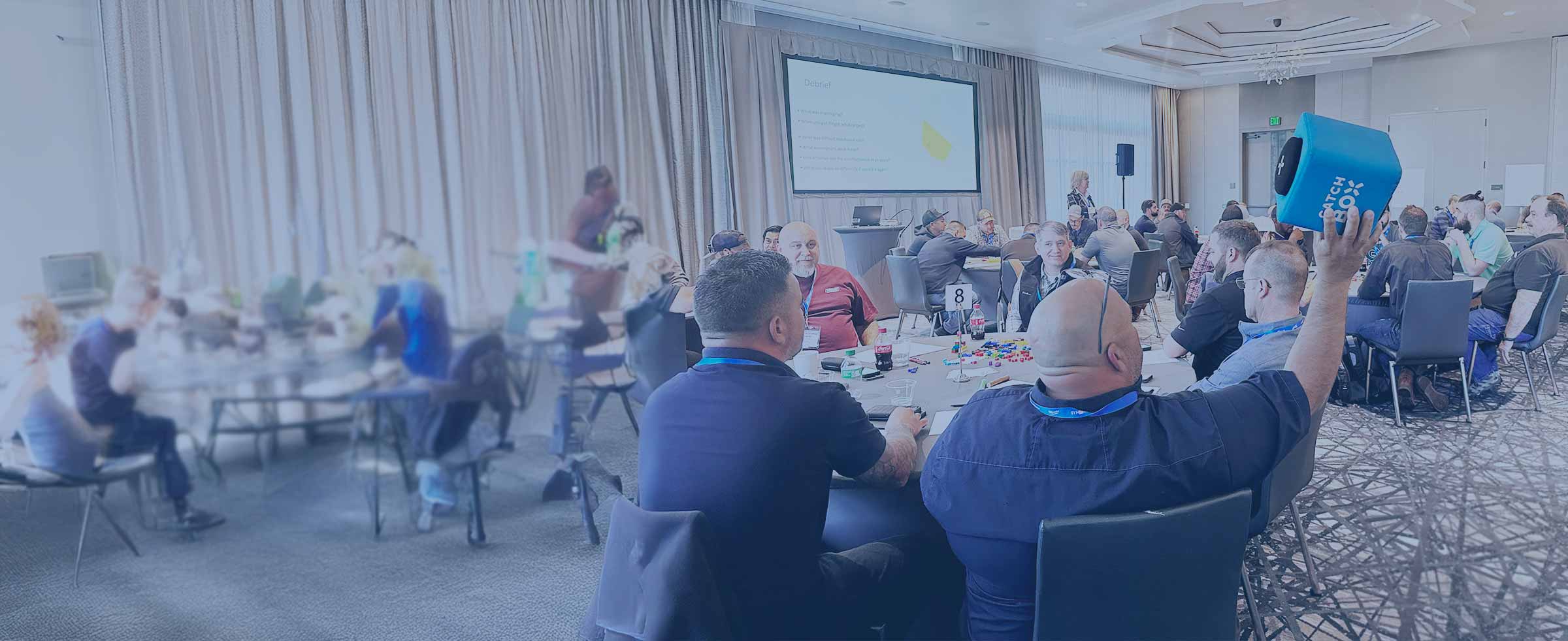 engagement activity in a conference room with many attendees